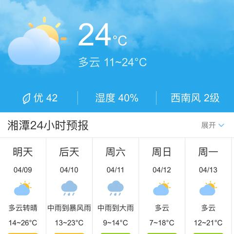 湘潭天气预报（湘潭天气预报30天）
